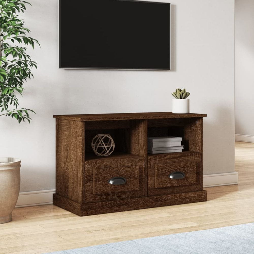 Vidaxl TV skrinka hnedý dub 80x35x50 cm spracované drevo